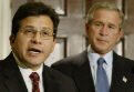 President George Bush and former Attorney General Alberto Gonzalez